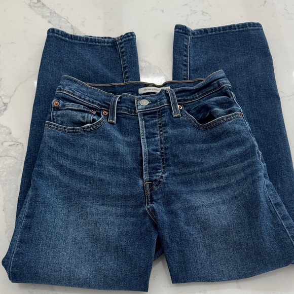 Levi's Women's Ribcage Straight Ankle Leg Jeans - Dark Blue - Picture 3 of 3